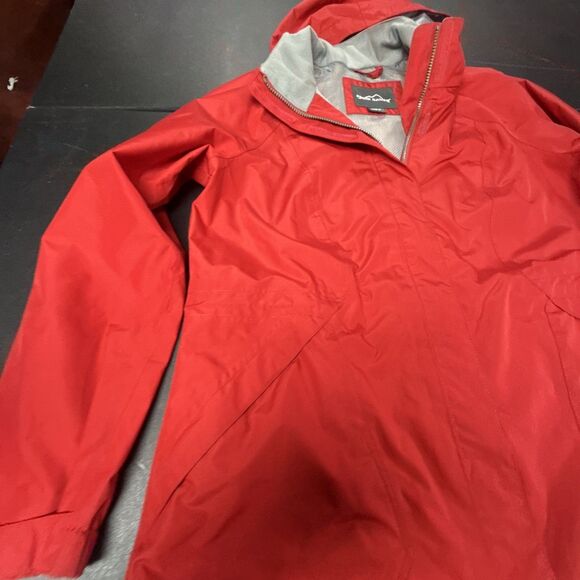 Eddie Bauer Hooded Jacket Womens PXL Red Pockets WeatherEdge Outdoors - Picture 3 of 7